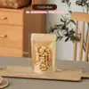 Bolsas Kraft de Grado Alimenticio Auto-Sellables con Cierre Transparente de Pie para Empaque de Comida Cocida, Té, Nueces y Granos