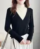 Outono/Inverno Novo Top Base Camada Falsa Duas Peças para Mulheres Cor Sólida Dupla Face Escovado Bloqueio de Cor Gola Meia-Alta Slim Fit Manga Longa