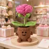 Adorno de Planta en Maceta Rosa Tejido a Mano Lindo con Manos y Pies Flor de Hilo Maceta Muñeca Decoración Creativa de Escritorio