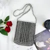2026 Nuevo Diseño de Nicho Hecho a Mano con Cuentas Tejido Hueco Bolso para Teléfono Casual Versátil Simple Bolso Cruzado