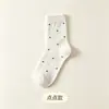 Calcetines de algodón puro para mujer para otoño e invierno, absorbentes de sudor y transpirables, calcetines blancos de media pantorrilla, calcetines posparto, resistentes al olor, calcetines blancos para estudiantes, calcetines holgados