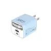 Nuevo Cargador de Teléfono Móvil de Color Macarrón con Cable Retráctil, Protocolo Completo, Carga Rápida de 65W, Puerto Múltiple 1Pd+Usb, Cargador de Viaje