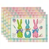Mantel de Pascua transfronterizo lino patrón de huevo conejo impreso mantel de mesa fiesta atmósfera festiva vajilla decorativa