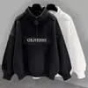 Sudadera de punto americana retro de otoño con cuello alto y media cremallera, diseño moderno, fresca y elegante, conjunto de dos piezas para hombre