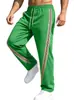 Calça Casual Esportiva Reta de Retalhos Listrados Marca Independente Transfronteiriça para Homens, Estilo de Rua Americano Solta Respirável de Perna Larga