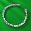 Longlongjin Nuevo brazalete de plata S925 europeo y americano 0.5ct diamante de alto carbono extremadamente simple lujo ligero hipster completamente engastado de diamantes de alta calidad