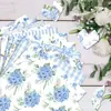 WW119 Flor Azul Hortensia Verano Wenchuang Decoración Bloc de Notas Material Papel Papel de Fondo para Scrapbook