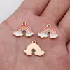 19x 14mm 0.94g liga multicolorida óleo arco-íris pulseira pingente brincos colar acessórios de joias DIY