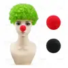 Peluca Afro Arcoíris de Payaso Cabello Rizado de Colores Día de Halloween Divertido Set de Disfraz [Personalizado]