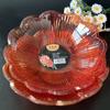 Plato para bocadillos de fruta roja transparente con flor de ciruelo plato para bocadillos plato de plástico para fruta venta al por mayor suministro de tienda de 1 yuan 2 yuan regalos