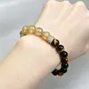 Pulsera de Cristal de Torre Amarilla de Piedra Ojo de Tigre Natural para Mujer, Diseño Original de Nicho, Sensación de Alta Gama, Regalo Perfecto para una Amiga