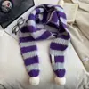 Bufanda Larga Fina Rayada Dopamina para Mujer Invierno 2025 Nuevo Estilo Coreano Calentador de Cuello Bufanda