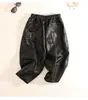 Piel Genuina Piel de Oveja Otoño e Invierno Nueva Llegada Pantalones Acortados Estilo Western Pantalones de Cuero para Mujer Cintura Suelta Adelgazantes Color Sólido Casual Versátiles Pantalones Acortados