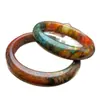 Pulsera Shujulai Multicolor, Pulsera de Jade Color Pavo Real, Pulsera de Jade Flor de Durazno, Pulsera de Jade Rojo y Verde Estilo Coreano, Pulsera para Mujer