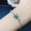 Venta al por mayor de fábrica Popular Pulsera de Diopsido Natural con Incrustaciones de Plata S925 Piedra Principal 3*5 Joyería de Lujo Venta Directa de Fábrica