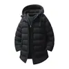 Casaco de Algodão de Comprimento Médio Transfronteiriço Outono e Inverno Nova Jaqueta com Capuz Tendência Jaqueta Masculina Jaqueta com Capuz Roupa Quente Jovem Masculina