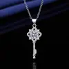 Collar de moissanita de imitación de 2 quilates para mujer, chapado en platino PT950, cadena de clavícula con colgante de ocho corazones y ocho flechas de circonita.