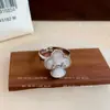 Anillo de Nube Electrochapado en Oro Real de Lujo Ligero para Mujer, Versión Alta, No se Desvanece, Versátil, Pulsera Anillo de Ágata de Gama Alta