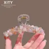 Presilha de Cabelo Luxuosa Feita à Mão com Contas de Cristal para Mulheres com Toque de Alto Padrão, Adequada para Penteados Presos, Acessório de Cabelo Tipo Pinça de Tubarão