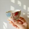 Taza Antigua Maestra de Loto Pintada a Mano con Esmalte Caramelo, Juego de Té Kung Fu para Uso Doméstico, Taza Azulejo Azul y Blanco para Cata de Té