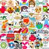 50 Adesivos de Graffiti Veterinário de Desenho Animado Decoração Personalizada Hospital de Animais Cuidado Filhote Proteção Animal Adesivos à Prova d'Água
