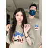 Algodón Puro Peinado Ropa de Verano para Pareja Nuevo Diseño Holgada Nicho Camiseta de Manga Corta para Hombres y Mujeres