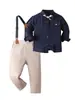 Conjunto Formal de Vestir para Niños Conjunto de Ropa Formal para Niño Camisa con Pajarita Tirantes Atuendo para Paje