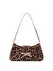 Bolso de Hombro Portátil para Mujer de Diseño Nicho Estilo Coreano con Lazo y Leopardo, Nueva Moda Versátil para Bloggers