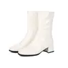 Botas de mujer de corte bajo elegantes y sencillas, estilo europeo y americano, con tacón cuadrado y tacón medio, tallas 32-46, botas de exportación de Amazon