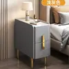 Mini Mesa de Cabeceira de Madeira Maciça Moderna Minimalista 20cm Gabinete de Armazenamento Pequeno Gabinete de Armazenamento Luxo Leve Tampo de Rocha Armário de Cabeceira Ultra-Estreito