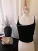 702# Camisola Sem Manga de Tricô Costas Bonitas Camisola Novo Estilo Slim-fit Versátil Top Confortável com Bojo para Mulheres