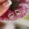 Fan Zhiqiao Aretes de Corazón de Plata Esterlina 925 Estilo K Coreano para Mujer Aretes Japoneses y Coreanos Simples Elegantes