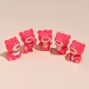 Urso Morango Estéreo Fofo Acessórios de Resina DIY Cola de Chantilly Capa de Celular Adorno de Cabeça Grampo de Cabelo Pequenos Enfeites de Carro