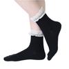 Calcetines de encaje para mujer Stacks Color liso de longitud media Calcetines de moda para primavera y otoño Estilo japonés y coreano Rayas verticales