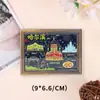 Imán de Refrigerador Pizarra Pequeña de Ciudad Popular Estilo Tendencia Nacional de Madera Ciudad Estilo Pintado a Mano Imán de Refrigerador Souvenir de Viaje Regalo