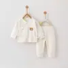 Conjunto Dividido para Recién Nacidos Algodón Puro Clase A Primavera y Otoño Conjunto de Ropa Interior para Bebé Dos Piezas Ropa de Monje para Bebés y Niños Pequeños Principios de Otoño