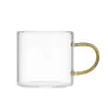 Taza Pequeña de Seis Colores con Asa, Taza de Té de Vidrio Transparente, Juego de Té, Taza de Degustación, Taza de Té Kung Fu, Taza de Aroma