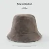 Sombrero de Pescador de Felpa Amazon, Sombrero de Piel de Conejo Sintética para Mujer, Color Sólido de Invierno Exportación Cálido y Resistente al Frío Sombrero de Cubo de Gama Alta