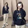 Moletons de outono e inverno para mulheres, estilo oversized fino e solto, adequados para figuras petites, tops versáteis para usar por baixo, estilo europeu e americano