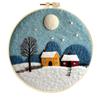 Shein Venta Caliente Pintura de Fieltro DIY Pintura con Marco de Bordado Suministros de Fieltro de Aguja Decoraciones para el Hogar Escena de Nieve Navideña