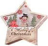 Luces LED Decorativas Navideñas de Madera Adornos Muñeco de Nieve Anciano Árbol de Navidad Manualidades Festivas