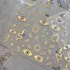 Yitu Padrão Antigo Folha de Ouro Adesivos para Unhas Olho Estrela de Quatro Pontas Brilhante Exquisito Cobra Cartoon Adesivos Decorativos Yt4717