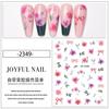 Pegatinas para Uñas Estilo Ins Ultrafinas Retro Acuarela Rosa Flor Patrón de Letras Accesorios de Decoración de Uñas