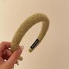 Diadema de Peluche Granular Maillard para Mujer Nueva Otoño e Invierno Diadema de Esponja para la Parte Superior de la Cabeza