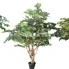 Hoja de Arce de Alta Simulación Árbol Falso para Interiores de Plástico Reforzado con Fibra de Vidrio Árbol de Arce de Doble Color Amarillo Verde Zen Japonés Decoración de Paisajismo