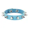 Pulsera de Cuero con Remaches de Personalidad Tendencia Punk Europea y Americana Pulsera de Acero Inoxidable con Broche de Presión Rock Gótico