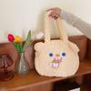 010292 Lindo bolso de mano con orejas de oso de peluche de cordero, estilo coreano, ideal para estudiantes y combina con todo.