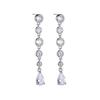 Pendientes de circonio con colgante de gota de agua de piedra redonda, ligeros, de lujo, largos, de alta gama, accesorios de temperamento, pendientes de diseñador.