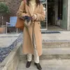 Nuevo Abrigo de Lana Doble Faz de Doble Botonadura Otoño/Invierno 2025 Estilo Retro Francés Abrigo Largo de Lana para Mujer