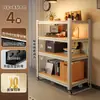 Prateleira Doméstica Porta-Prateleiras Prateleira de Armazenamento Multicamadas Suporte de Chão Eletrodomésticos de Cozinha Armário de Armazenamento para Varanda Exibidor de Supermercado
